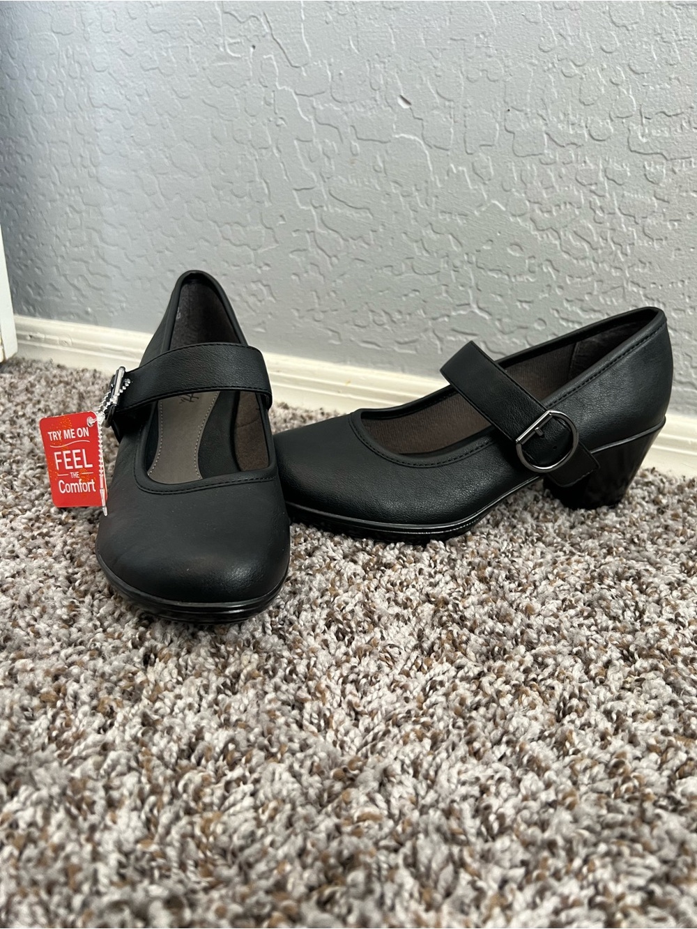 Women’s Black Mary Jane Comfort Heels
